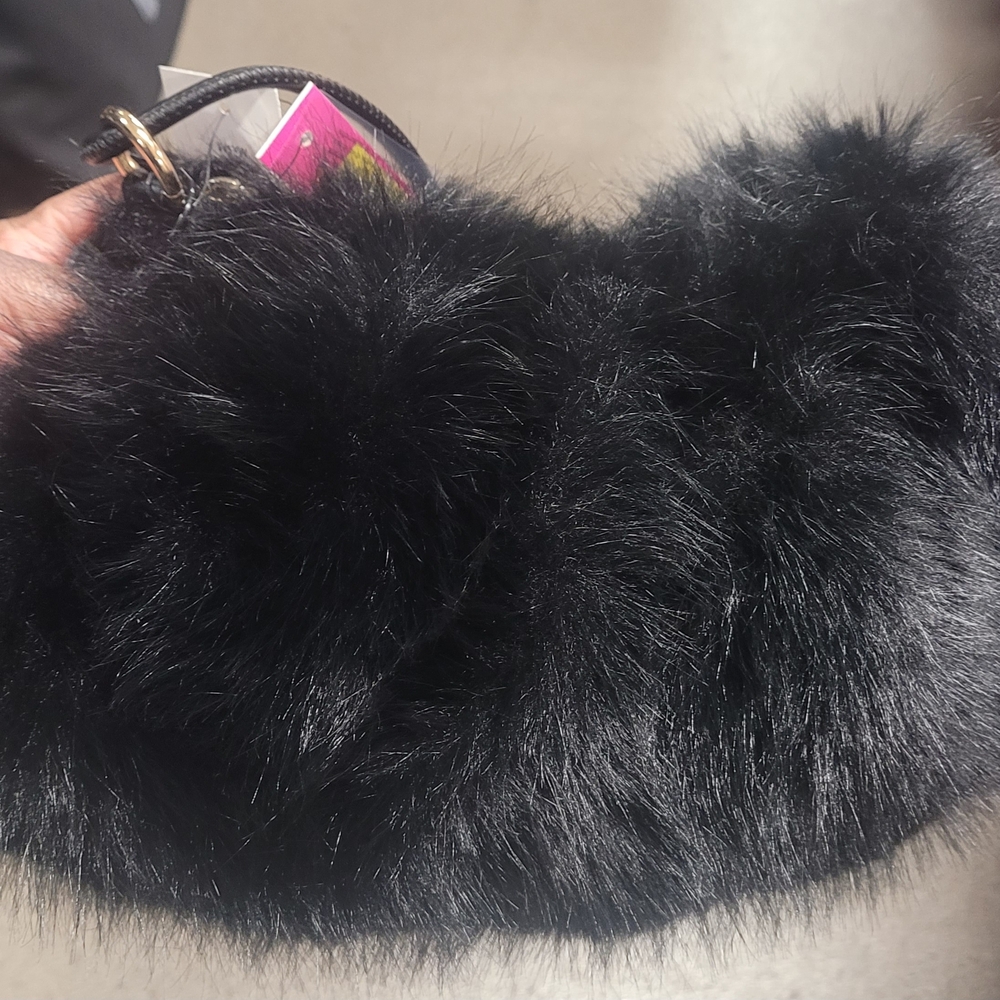 Black Faux Fur Clutch